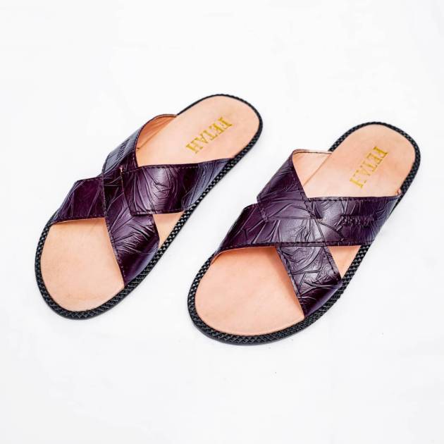 Fetah Leather Crossing Slippers
